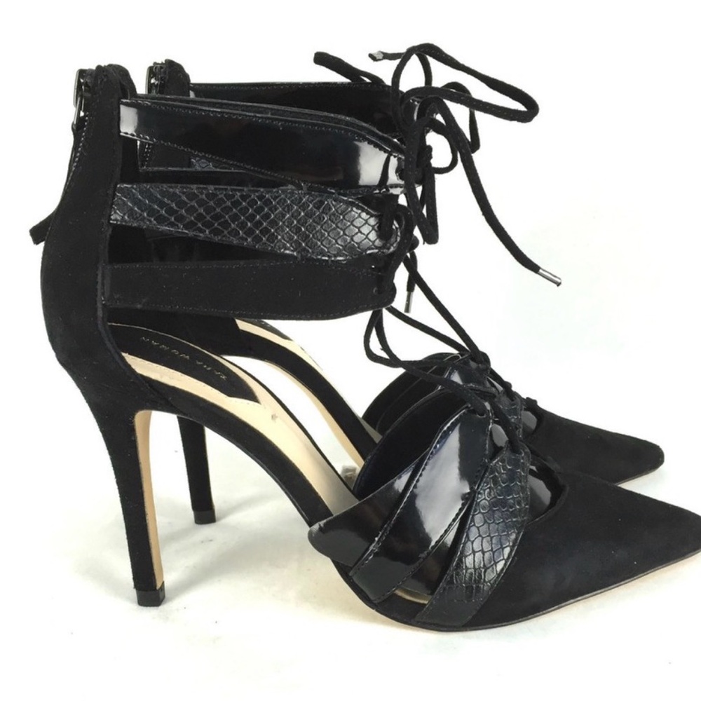 Zara Black Lace-Up Heels - Picture 16 of 16